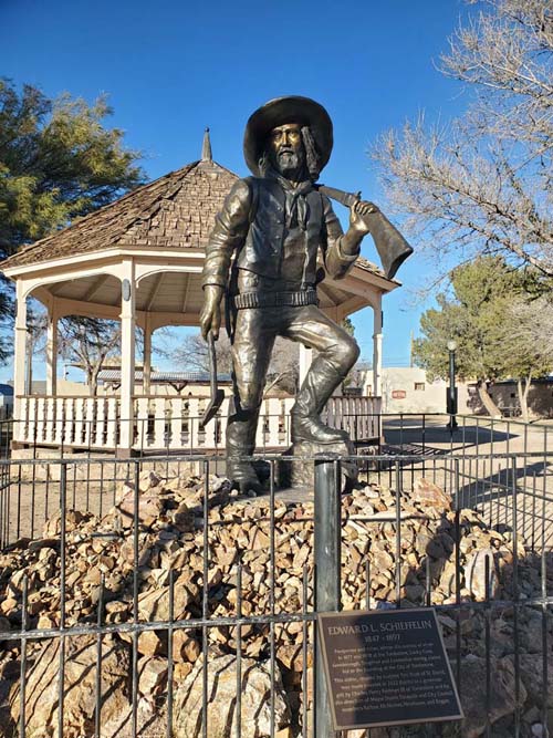 Edward Lawrence Schieffelin Statue, Tombstone City Park, Tombstone, Arizona, February 20, 2024