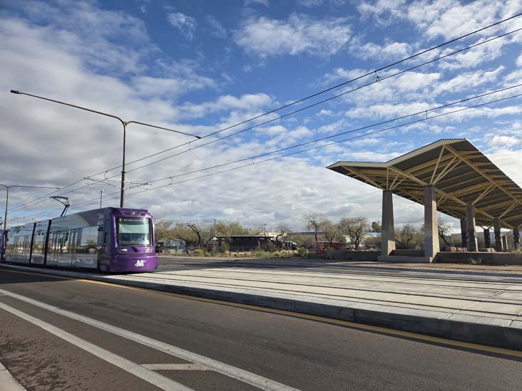 Valley Metro Rail at Rio Salado Habitat Restoration Area, South Central Avenue, Phoenix, Arizona, December 17, 2026