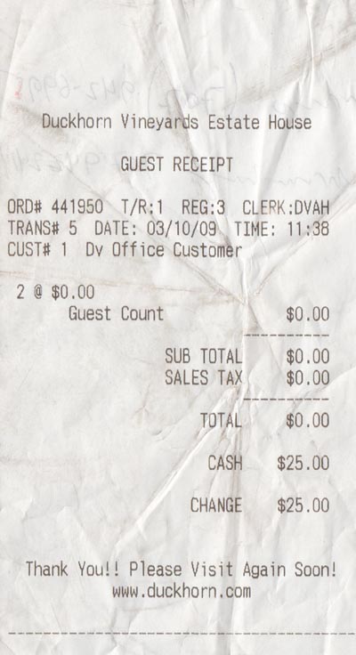 napa receipt