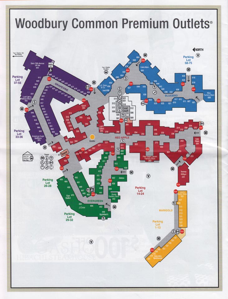 Woodbury Common Stores Printable Map
