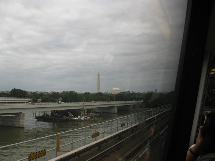 View From Yellow Line Train Crossing Potomac River, DC Metrorail, Washington, D.C., August 14, 2010