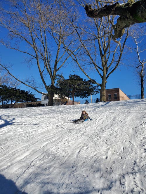 Hill Next to Pool, Astoria Park, Astoria, Queens, February 21, 2021