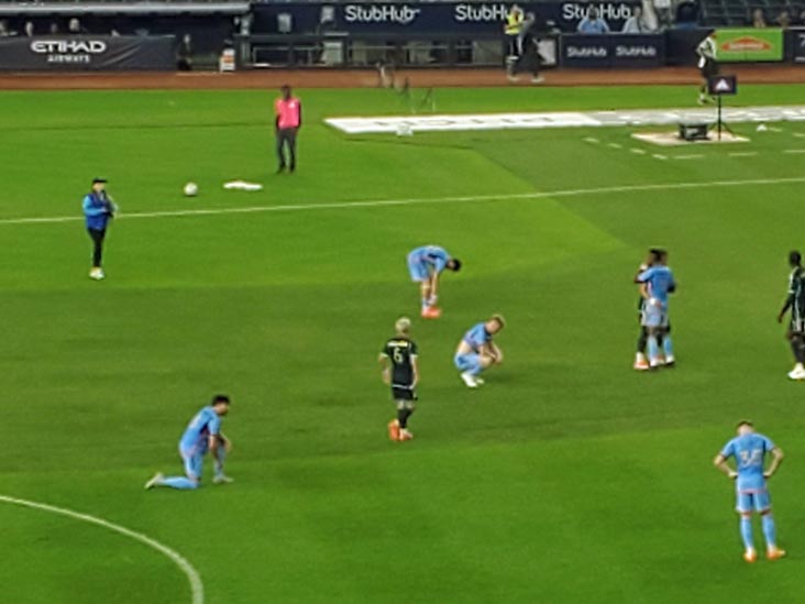 Cavan Sullivan, Posgame Handshake, NYCFC vs. Philadelphia Union, Yankee Stadium, The Bronx, September 18, 2024