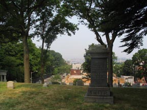 View Towards Statue of Liberty from Battle Hill, Greenwood Cemetery, Brooklyn