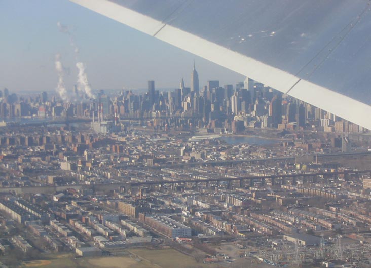 Take Off From LaGuardia: Midtown Manhattan and Astoria, Queens From the Air