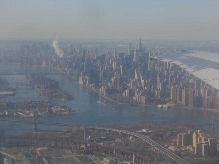 Take Off From LaGuardia: Wards Island and Midtown Manhattan From the Air
