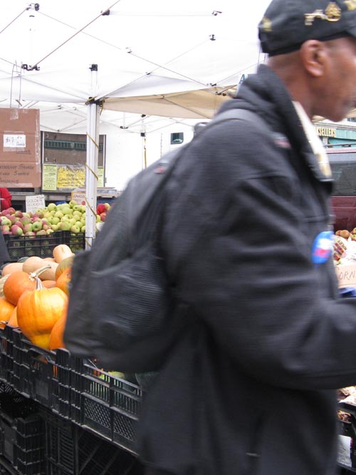 Volunteer Handing Out Bloomberg For Mayor 2009 Leaders We Trust Support Mike Bloomberg Campaign Literature, Union Square Greenmarket, Union Square, Manhattan, October 17, 2009