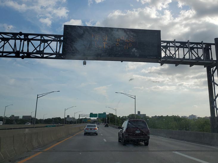 Wash Hands With Soap Message, Whitestone Expressway, Flushing, Queens, May 24, 2020