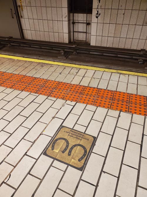 Social Distance Floor Decal, Subway, New York City, April 10, 2022