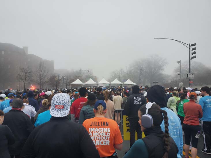 Security Line, Eastern Parkway, Brooklyn, 2025 United Airlines NYC Half Marathon, March 16, 2025