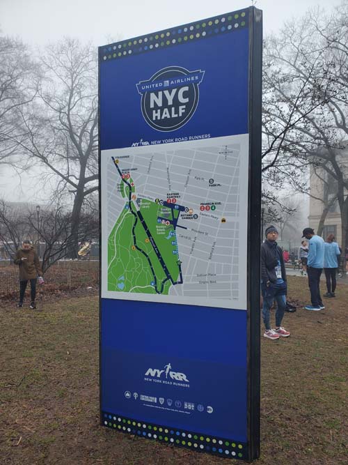 Half Marathon Route Map, Dr. Ronald McNair Park, Crown Heights, Brooklyn, 2025 United Airlines NYC Half Marathon, March 16, 2025