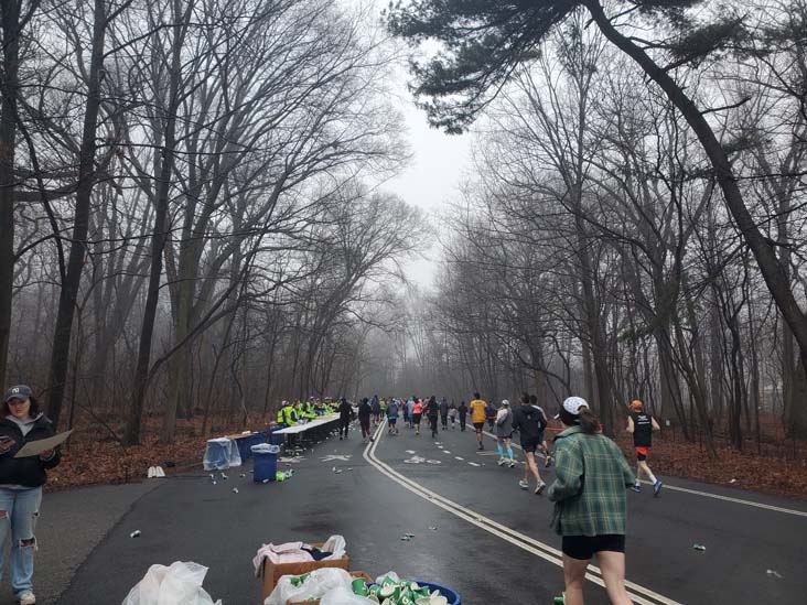 Water Station, Prospect Park, Brooklyn, 2025 United Airlines NYC Half Marathon, March 16, 2025