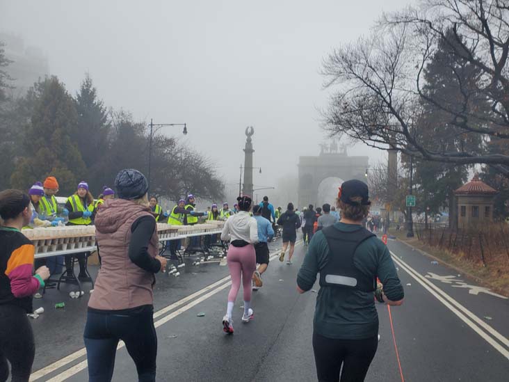 Mile 2 Water Station, Prospect Park, Brooklyn, 2025 United Airlines NYC Half Marathon, March 16, 2025