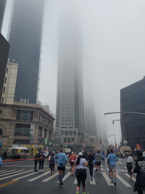 Flatbush Avenue at Nevins Street, Downtown Brooklyn, 2025 United Airlines NYC Half Marathon, March 16, 2025