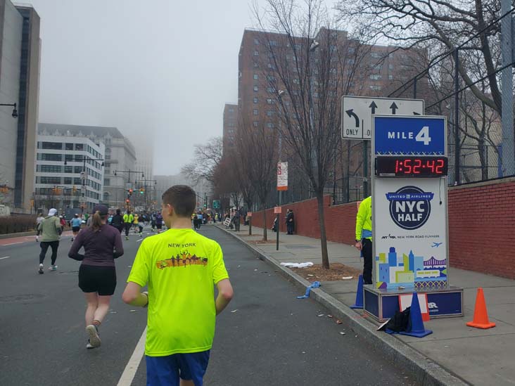 Mile 4 Marker, Tillary Street, Downtown Brooklyn, 2025 United Airlines NYC Half Marathon, March 16, 2025