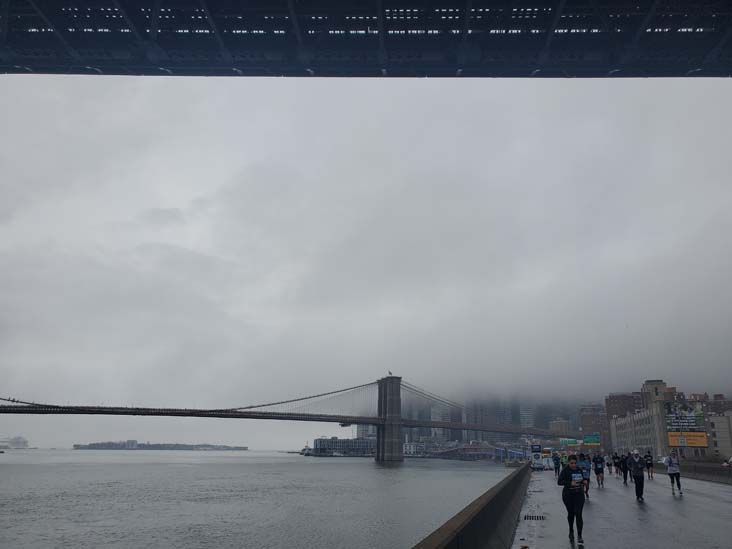 Looking South Toward Brooklyn Bridge From Manhattan Bridge, FDR Drive, Manhattan, 2025 United Airlines NYC Half Marathon, March 16, 2025