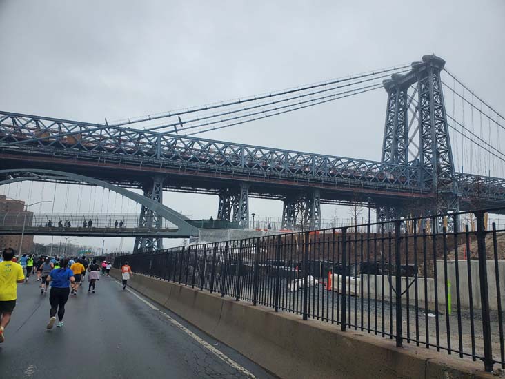 Williamsburg Bridge From FDR Drive, Manhattan, 2025 United Airlines NYC Half Marathon, March 16, 2025