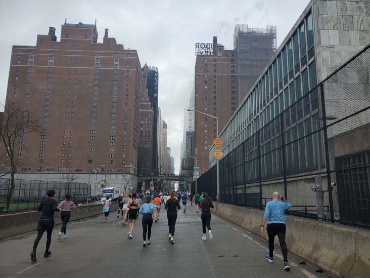 42nd Street at United Nations, Midtown Manhattan, 2025 United Airlines NYC Half Marathon, March 16, 2025