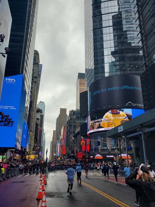 42nd Street at Seventh Avenue, Midtown Manhattan, 2025 United Airlines NYC Half Marathon, March 16, 2025