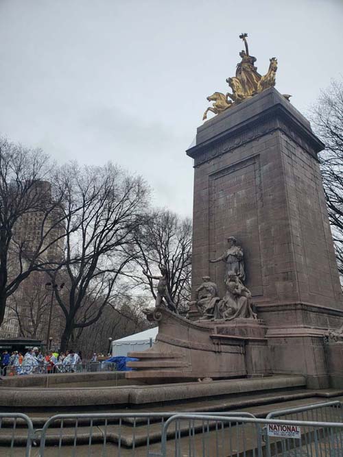 Maine Monument, Columbus Circle, Post-Race, 2025 United Airlines NYC Half Marathon, March 16, 2025