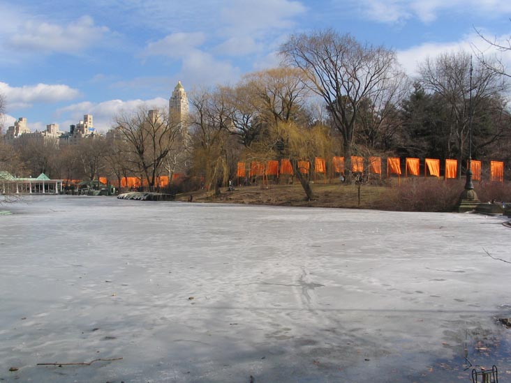 The Lake, Boathouse in Distance, Christo and Jeanne-Claude's Gates Project: Opening Day, February 12, 2005