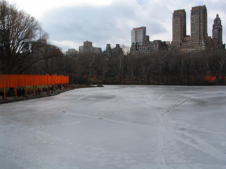 View of the Lake from Bow Bridge, Christo and Jeanne-Claude's Gates Project: Opening Day, February 12, 2005