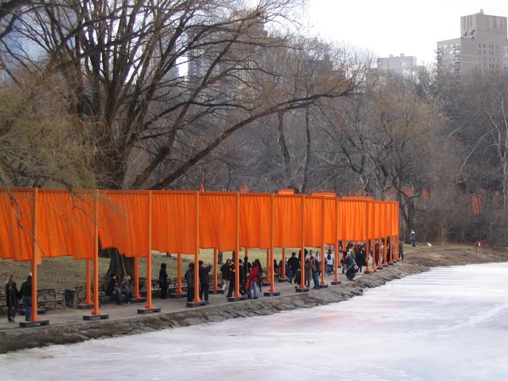 View of the Lake from Bow Bridge, Christo and Jeanne-Claude's Gates Project: Opening Day, February 12, 2005