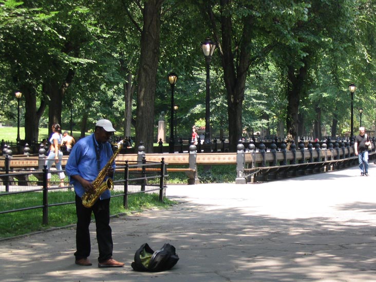 Saxophone, The Mall, Central Park, Manhattan, July 8, 2004