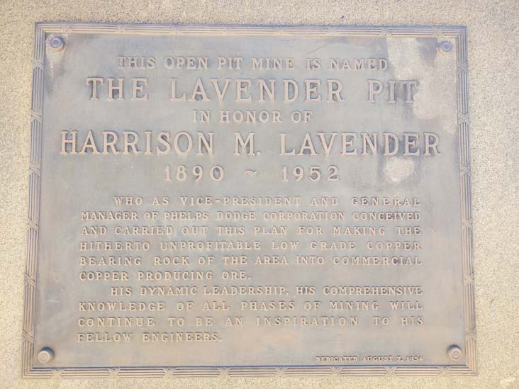 Lavender Pit Historic Marker, Bisbee, Arizona, February 22, 2024