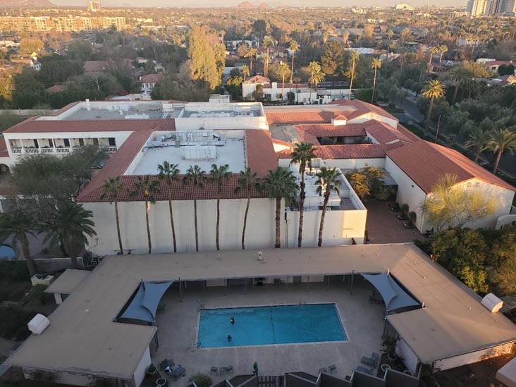 Pool, Phoenix Towers, 2201 North Central Avenue, Phoenix, Arizona, February 18, 2025