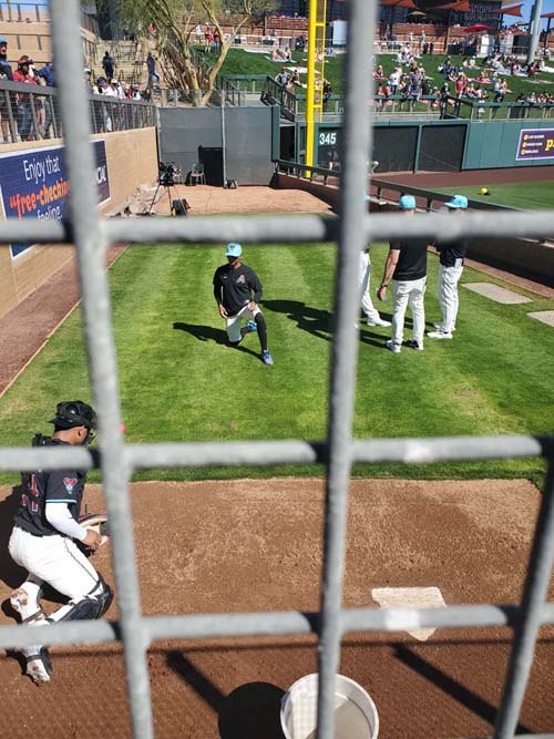 Gabriel Moreno Warmup, Salt River Fields at Talking Stick, Scottsdale, Arizona, February 21, 2025