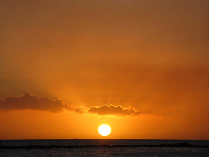 Sunset From Coral Reef Beach, Savaneta, Aruba, February 14, 2009, 6:43 p.m.