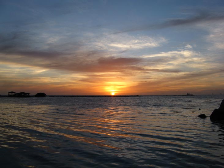Sunset From Coral Reef Beach, Savaneta, Aruba, February 16, 2009, 6:44 p.m.