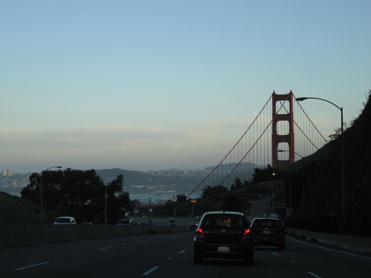 Driving Southbound Across The Golden Gate Bridge, San Francisco, California, March 17, 2010