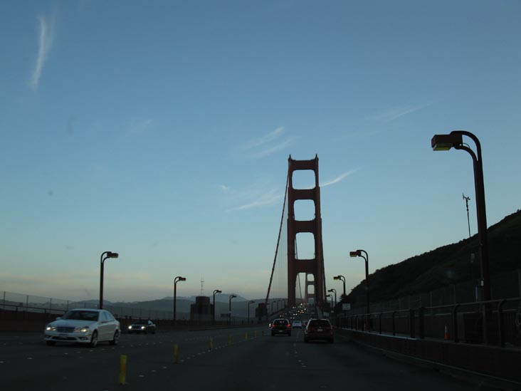 Driving Southbound Across The Golden Gate Bridge, San Francisco, California, March 17, 2010