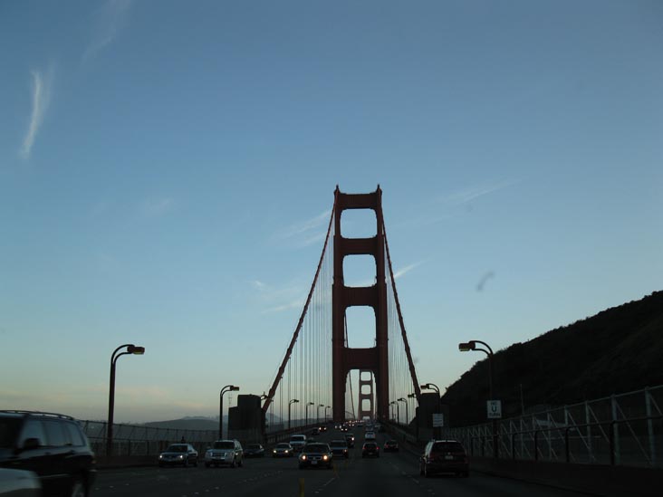 Driving Southbound Across The Golden Gate Bridge, San Francisco, California, March 17, 2010