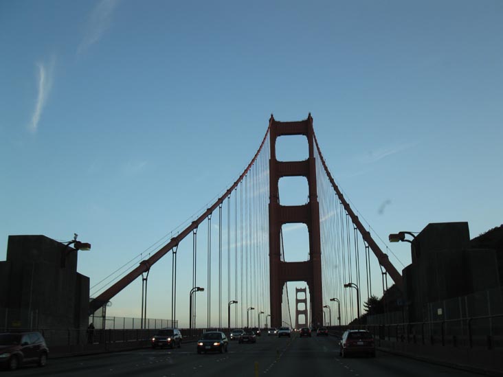 Driving Southbound Across The Golden Gate Bridge, San Francisco, California, March 17, 2010