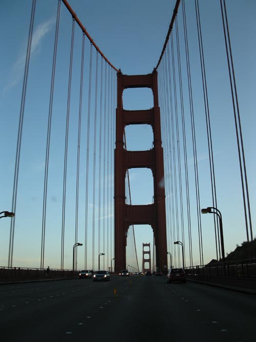 Driving Southbound Across The Golden Gate Bridge, San Francisco, California, March 17, 2010