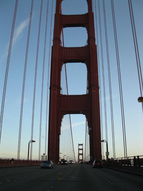 Driving Southbound Across The Golden Gate Bridge, San Francisco, California, March 17, 2010