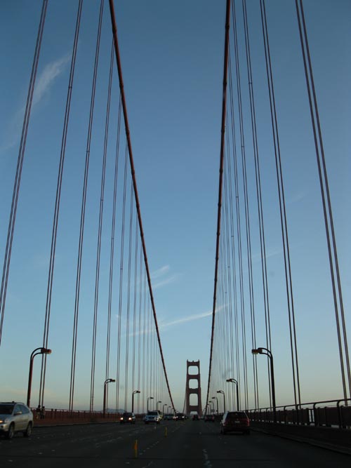 Driving Southbound Across The Golden Gate Bridge, San Francisco, California, March 17, 2010