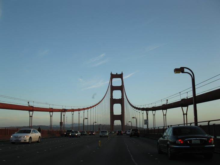 Driving Southbound Across The Golden Gate Bridge, San Francisco, California, March 17, 2010