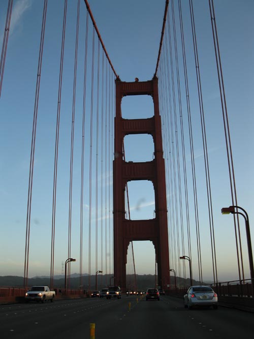 Driving Southbound Across The Golden Gate Bridge, San Francisco, California, March 17, 2010