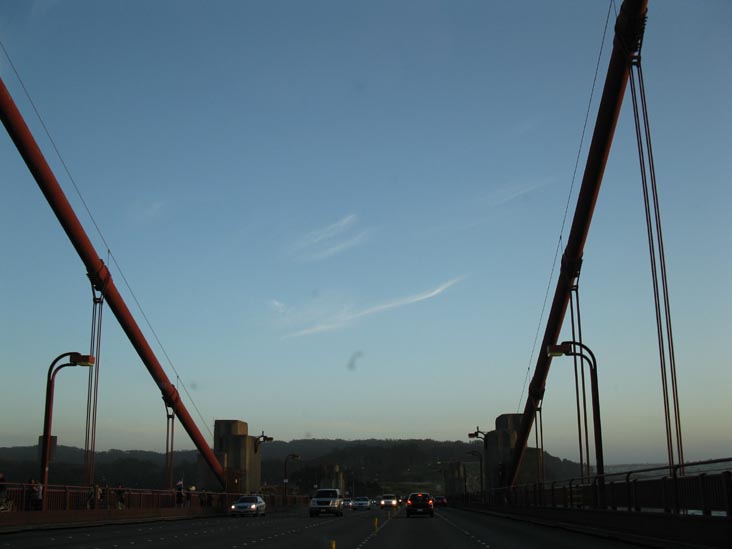 Driving Southbound Across The Golden Gate Bridge, San Francisco, California, March 17, 2010