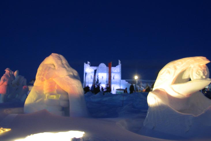 Snow Sculptures, Place Desjardins, Carnaval de Québec (Quebec Winter Carnival), Québec City, Canada