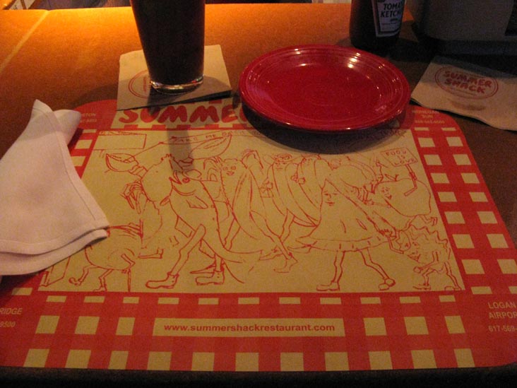 Placemat, Summer Shack, Mohegan Sun, Uncasville, Connecticut