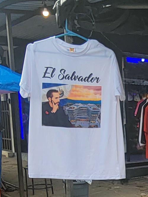 Nayib Bukele T-Shirt, Street Market, Concepción de Ataco, El Salvador, August 9, 2024