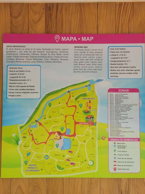 Map, Jardín Botánico La Laguna, San Salvador, El Salvador, August 16, 2024