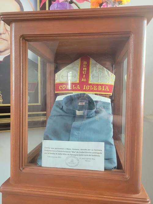 Óscar Romero Shirt, Parroquia de Santa Lucía, Suchitoto, El Salvador, August 13, 2024