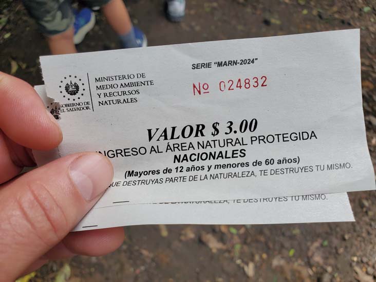 Ticket, Volcán de Santa Ana/Santa Ana Volcano, El Salvador, August 9, 2024