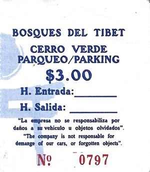 Bosques del Tibet Parking Ticket